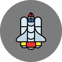 Spaceship Filled Grey Circle Icon vector