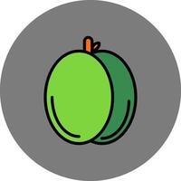 Apricot Filled Grey Circle Icon vector