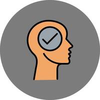Head Filled Grey Circle Icon vector