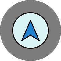 Navigation Filled Grey Circle Icon vector