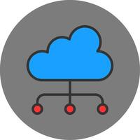 Cloud Computing Filled Grey Circle Icon vector