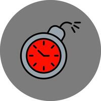 Deadline Filled Grey Circle Icon vector