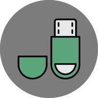 Usb Drive Filled Grey Circle Icon vector