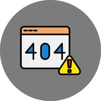 Error404 Filled Grey Circle Icon vector