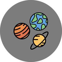 Planets Filled Grey Circle Icon vector