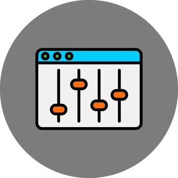 web navegador lleno gris circulo icono vector