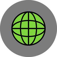 Globe Filled Grey Circle Icon vector