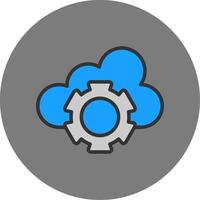 Cloud Filled Grey Circle Icon vector