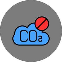 No CO2 Filled Grey Circle Icon vector