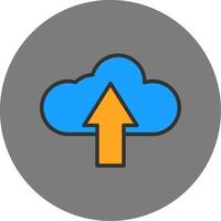 Cloud Computing Filled Grey Circle Icon vector