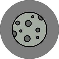Moon Filled Grey Circle Icon vector