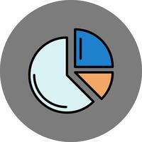 Pie Chart Filled Grey Circle Icon vector