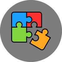 Puzzle Filled Grey Circle Icon vector