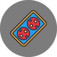 Socket Filled Grey Circle Icon vector