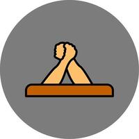 Arm Wrestling Filled Grey Circle Icon vector