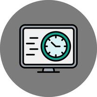 Fast Time Filled Grey Circle Icon vector