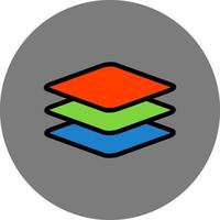 Layers Filled Grey Circle Icon vector