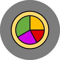 Pie Chart Pieces Filled Grey Circle Icon vector
