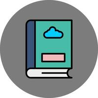 Cloud Filled Grey Circle Icon vector