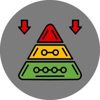 Pyramid Chart Filled Grey Circle Icon vector