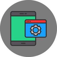 Web Optimization Filled Grey Circle Icon vector
