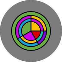 Radar Pie Chart Filled Grey Circle Icon vector