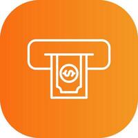 Cash Withdraw Line Gradient Curve Icon vector
