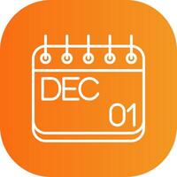 December Line Gradient Curve Icon vector