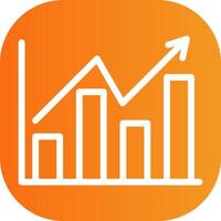 Bar Chart Line Gradient Curve Icon vector