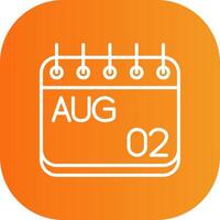 August Line Gradient Curve Icon vector