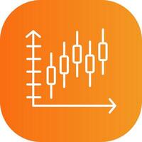 Bell Curve on Graph Line Gradient Curve Icon vector