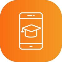 E - Learning Line Gradient Curve Icon vector