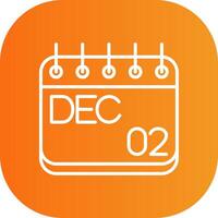 December Line Gradient Curve Icon vector