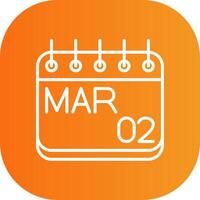 March Line Gradient Curve Icon vector