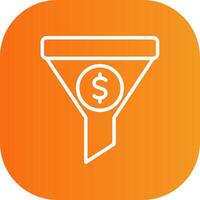 Sales Funnel Line Gradient Curve Icon vector
