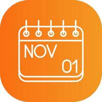 November Line Gradient Curve Icon vector