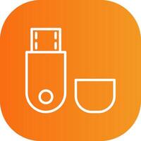 Usb Flash Drive Line Gradient Curve Icon vector