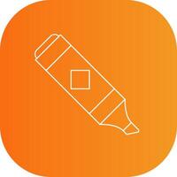Highlighter Line Gradient Curve Icon vector