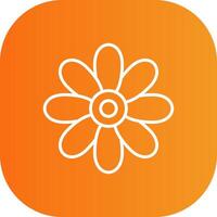 Chamomile Line Gradient Curve Icon vector