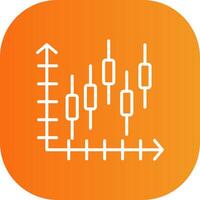 Candlestick Chart Line Gradient Curve Icon vector