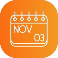 November Line Gradient Curve Icon vector