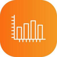 Bar Chart Line Gradient Curve Icon vector