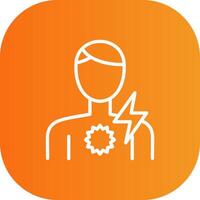 Chest Pain Line Gradient Curve Icon vector