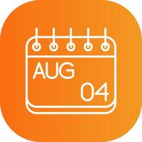 August Line Gradient Curve Icon vector