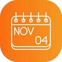 November Line Gradient Curve Icon vector