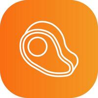 Steak Line Gradient Curve Icon vector