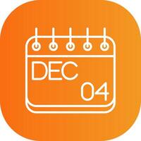 December Line Gradient Curve Icon vector