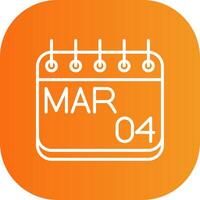 March Line Gradient Curve Icon vector
