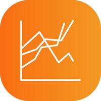 Plot Line Gradient Curve Icon vector
