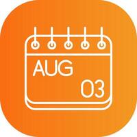 August Line Gradient Curve Icon vector